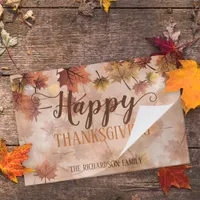 Fall Brown Leaves Happy Thanksgiving Placemat