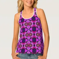 Funky Purple Geometric Pattern  Tank Top