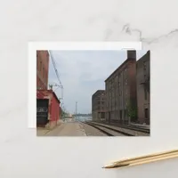 Flooded Buildings Train Tracks Burlington, Iowa Postcard