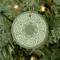 Celtic Knotwork Fish in Green Ceramic Ornament