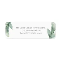 Modern Elegant Tropical Leaves Label