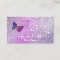 *~* Meditation Reik Mandala Butterfly Yoga Business Card