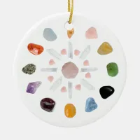 *~* Crystal Energy Gemstone Chakra Ceramic Ornament