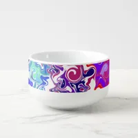 Colorful Fluid Art Abstract Marble   Soup Mug
