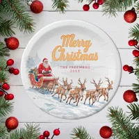 Vintage Santa Personalized Christmas Plates