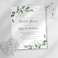 Budget Eucalyptus Gold Bridal Shower Invitation