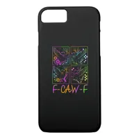 Raven F-Caw-F Colorful Neon Goth Bird Funny  iPhone 8/7 Case