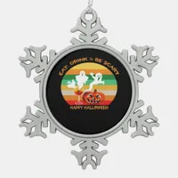 Eat Drink And Be Scary Snowflake Pewter Christmas Ornament
