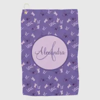 Pretty Pink and Purple Butterflies Golf Towel