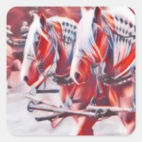 Working Horses Square Sticker