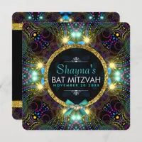 Bohemian Princess Pretty Lights Bat Mitzvah Invitation