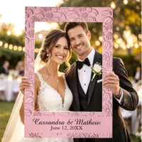 3D Pink Daisies Personalized Wedding Photo Selfie Frame