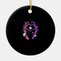 Heart Skeleton Hands - Halloween Pastel Goth Eyeba Ceramic Ornament