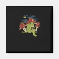 Frog Mushroom Hat Reading Book - Cottagecore Gobli Magnet