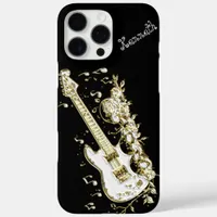 Shimmering Guitar Plays Golden Symphony iPhone 16 Pro Max Case