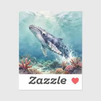 Beautiful Impasto Whale Oceanic Illustration Sticker