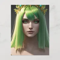 Woman With Green Hair Postcard