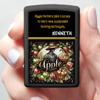 Apple Farmer Tending Orchards at Dawn Zippo Lighter