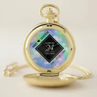 Elegant 24th Opal Wedding Anniversary Celebration Pocket Watch