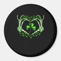 Skeleton Hand Heart Shamrock St Patricks Day Paddy Magnet