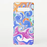 Blue, Orange, Purple Fluid Art   Samsung Galaxy S10+ Case