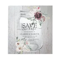 BUDGET Rustic Mason Jar Save The Date Invitation Notepad