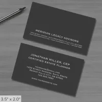 Elegant Gray Estate Planner Business Card