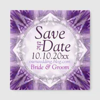 Purple Crystal Save the Date Magnet