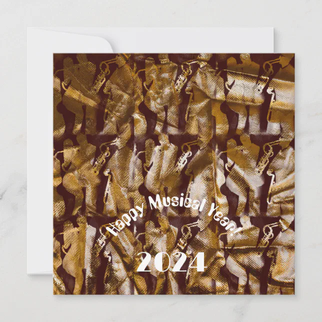 Happy Musical Year 2024 - jazzmen pattern Invitation