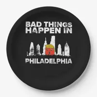 Bad Happen Philadelphia Halloween Spooky Trumpkin Paper Plates