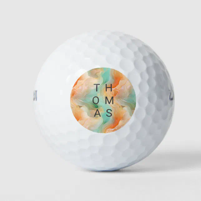 Terracotta and jade green marble seamless pattern golf balls