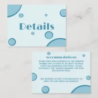 Groovy Retro Blue Circles 70s Wedding Detail Enclosure Card