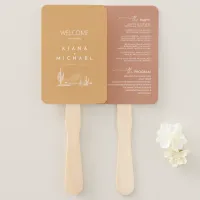 Desert Vibes Wedding Welcome Program ID1019 Hand Fan