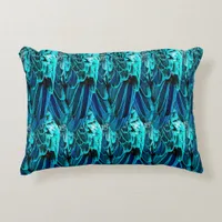 Modern abstract pattern in emerald and blue tones accent pillow