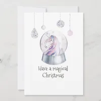 Glitter Unicorn Winter Holiday Photo Collage