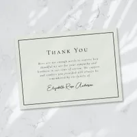 Minimalist Bereavement Funeral Thank You Card