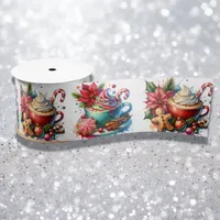 Merry Christmas Hot Cocoa and Cookies Satin Ribbon