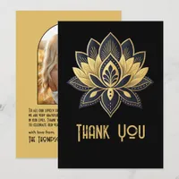 Black and Gold Gatsby Style Art Deco Wedding Thank You Card