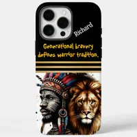 Feathered warrior with a lion iPhone 16 pro max case