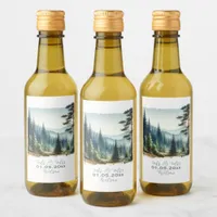 Pine Forest Rustic Wedding Wine Label