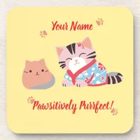 Custom Cat Lover Coaster - Cute & Personalized