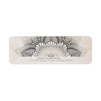 Mandala Lace Wedding Return Address Neutrals ID478 Label