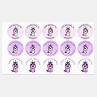 Unicorn Purple Butterfly School Labels