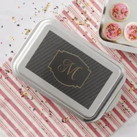 Elegant, Sophisticated Striped Monogram  Cake Pan