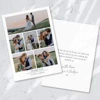 Minimalist 6 Photo Wedding  Thank You Card