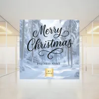 Christmas winter wonderland business logo window cling