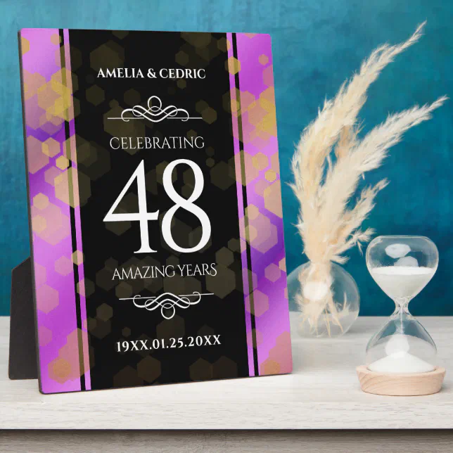 Elegant 48th Amethyst Wedding Anniversary Plaque