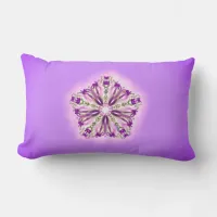 *~* Purple Lavender & Pink  Star Ribbon Mandala Lumbar Pillow