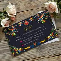 Mexican Colorful Cinco de Mayo Fiesta Wedding RSVP Card