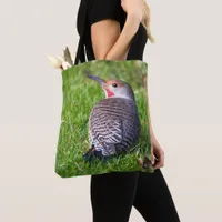 Stunning Red-Shafted Northern Flicker on the Lawn Tote Bag